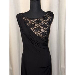 Connected Apparel Women's Sleeveless Lace Black &Tan Formal Dress Size 10 NWOT